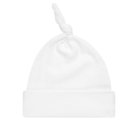 White Knotted Baby Beanie