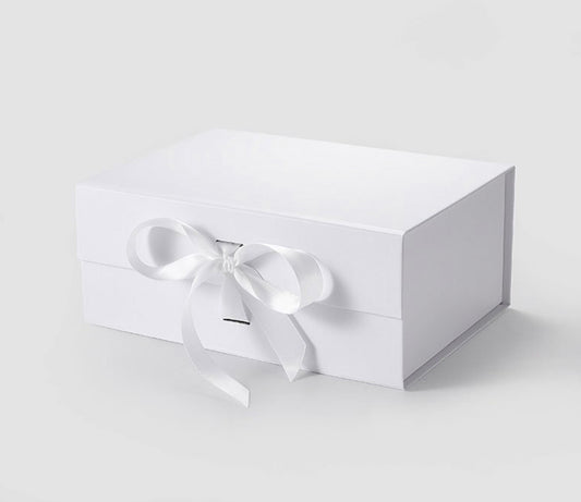 Medium White Magnetic Gift Boxes with Ribbon