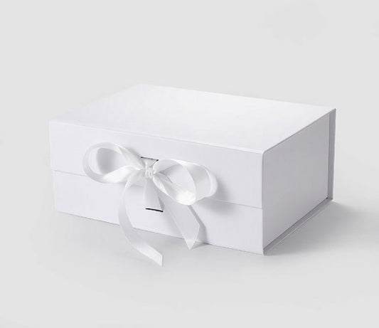 Large White Magnetic Gift Boxes with Ribbon