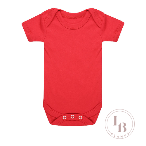 Red Short Sleeve Baby Bodysuit