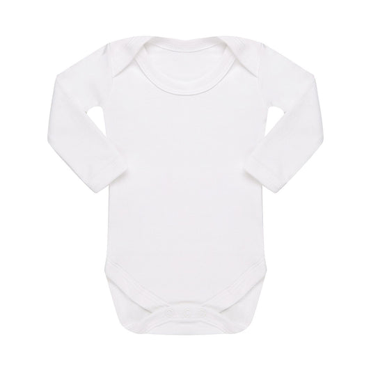 White Long Sleeve Baby Bodysuit